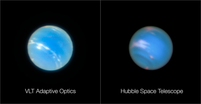 Neptune in the VLT versus Hubble